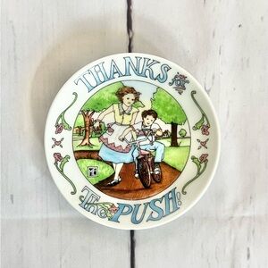 Mary Engelbreit Mini Ceramic Plate Thanks For The Push